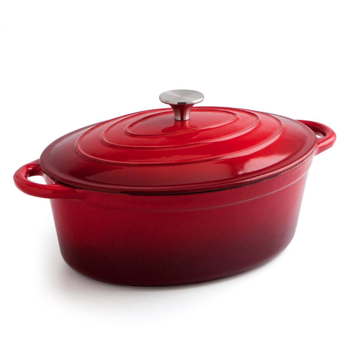 Cocotte hierro fundido esmaltado rojo de Bidasoa Fierro – Redonda 24 o 28 cm y Ovalada 30x23 cm – Apta para horno e inducción