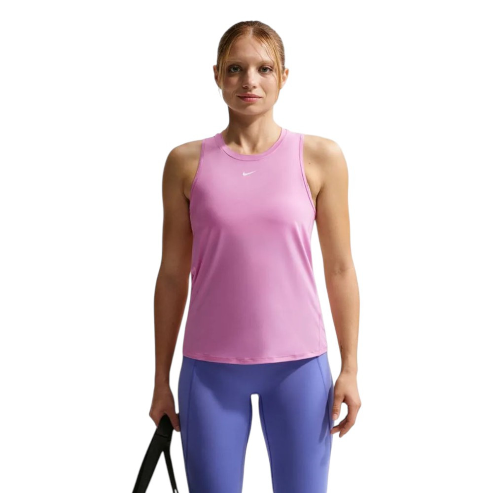 Camiseta Nike One Classic Dry Fit Tank Top Rosa Fn2808-503 Fitness Mujer Tirantes