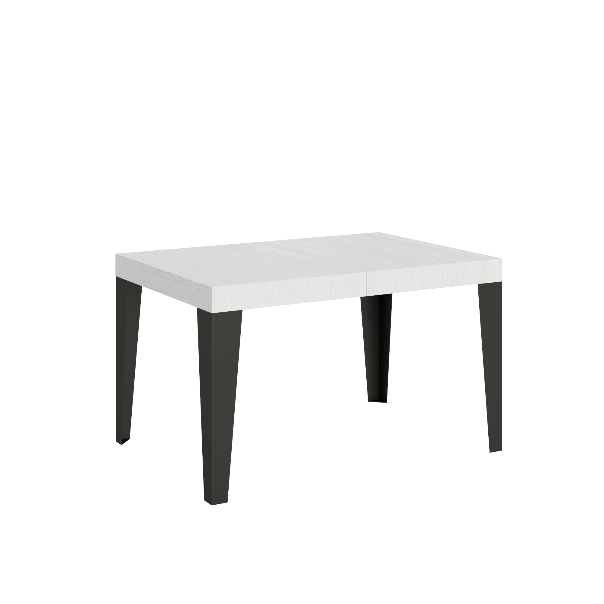 Mesa extensible 90x130/390 cm Flame Blanco Fresno Estructura Antracita - Itamoby