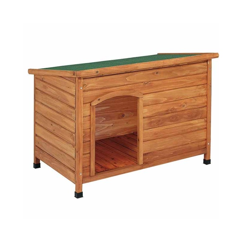 SUINGA Caseta para Perros de Madera con Techo Plano, 85x58x58 cm, Impermeable y Duradera, Interior o Exterior
