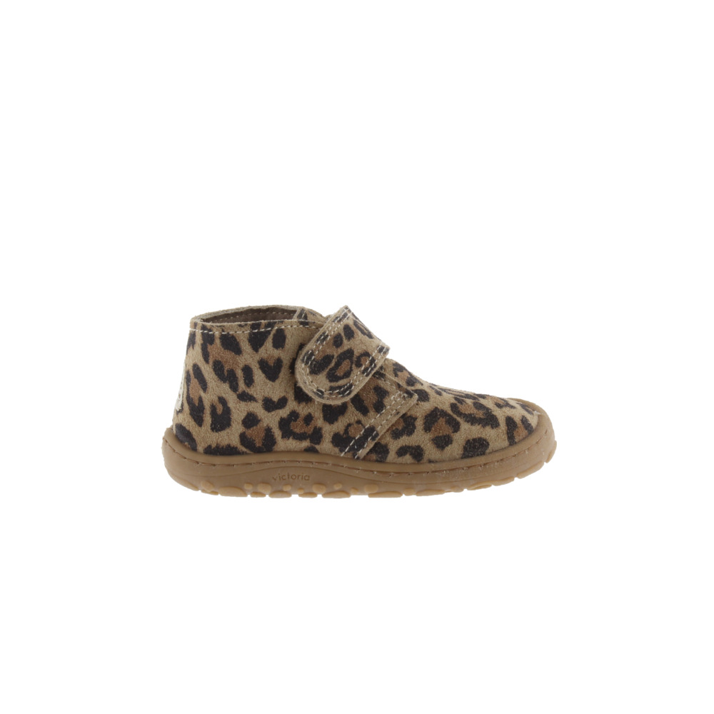Victoria Bosco Botines respetuosos barefoot de serraje leopardo con tira adherente 1370122
