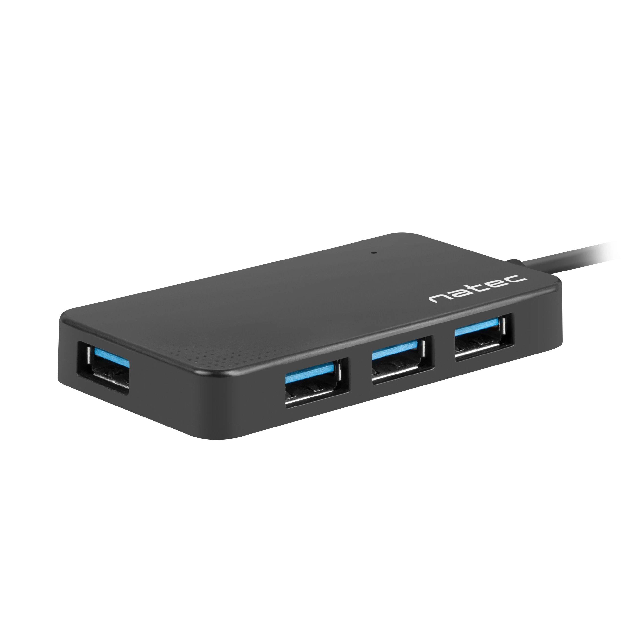 HUB Switch puertos Cantidad de puertos: 4 Natec CN48415033 | 4 x USB 3.2 Gen 1 (3.1 Gen 1) Type-A, Negro