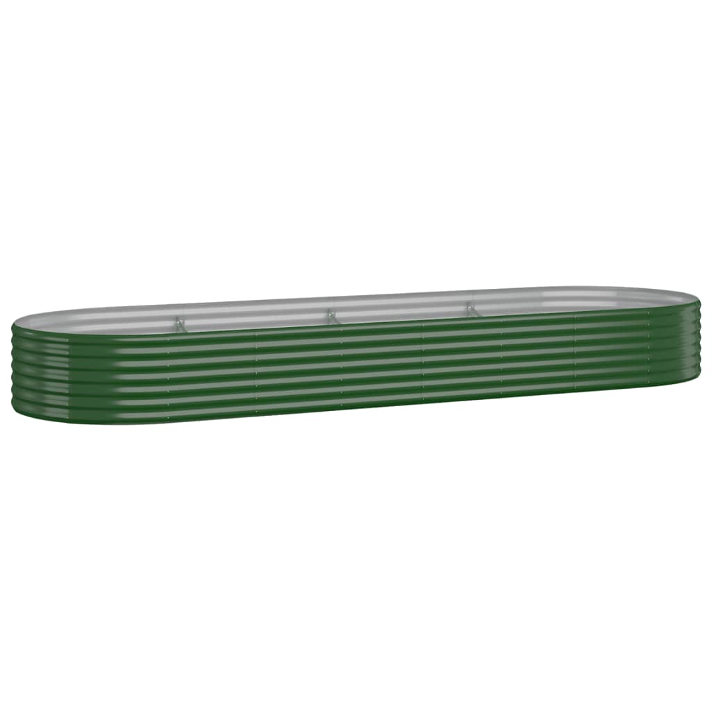 vidaXL Jardinera arriate acero galvanizado verde 322x100x36 cm