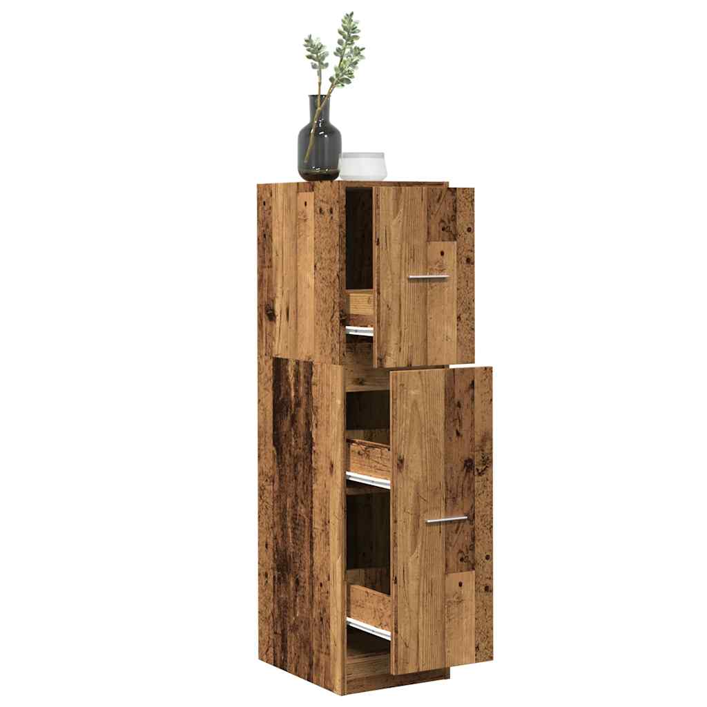 vidaXL Armario botiquín madera ingeniería 30x41x118 cm en color Roble ahumado/Marrón roble/Gris hormigón y más | almacenamiento funcional diseño moderno para baño dormitorio sala