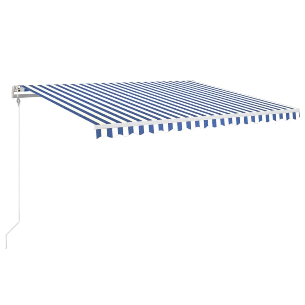 vidaXL Toldo automático retráctil azul y blanco 400x350 cm