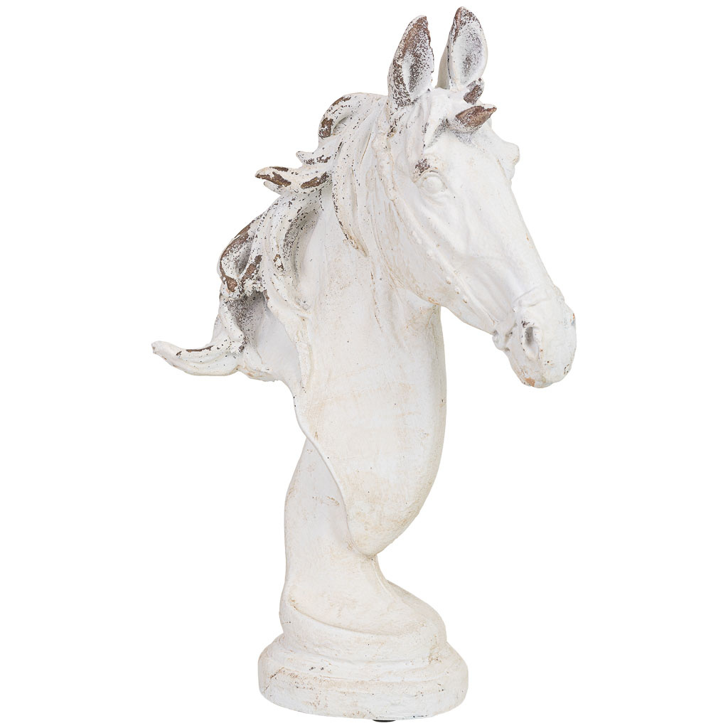 Wonderlust Deco - Figura decoración caballo de magnesio blanca 25x10x38 cm Blanco 25x10x38h cm
