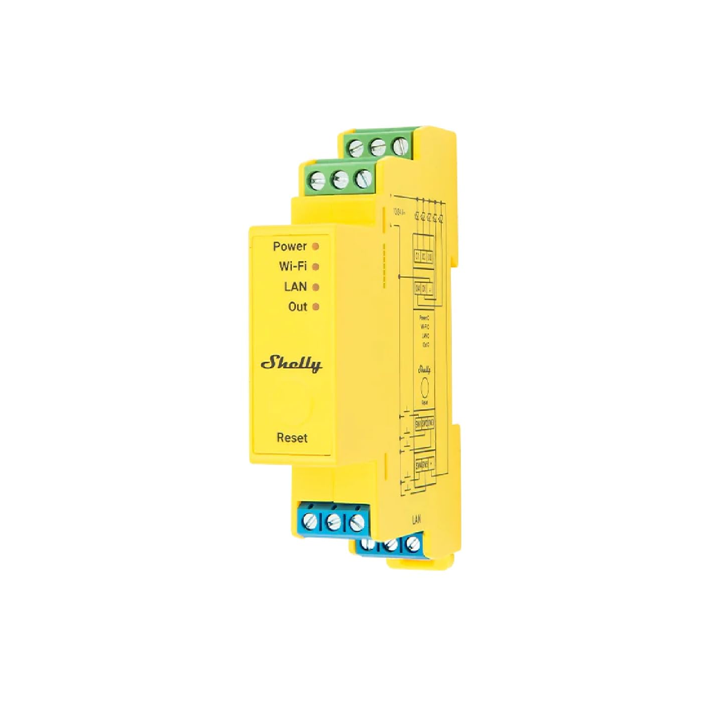 Shelly Pro RGBWW PM – Controlador LED Wi-Fi/LAN Para Tiras RGB, RGBW o 5 Canales, Con Medición De Consumo, Montaje DIN, Sin HUB, App, Alexa, Automatización Profesional