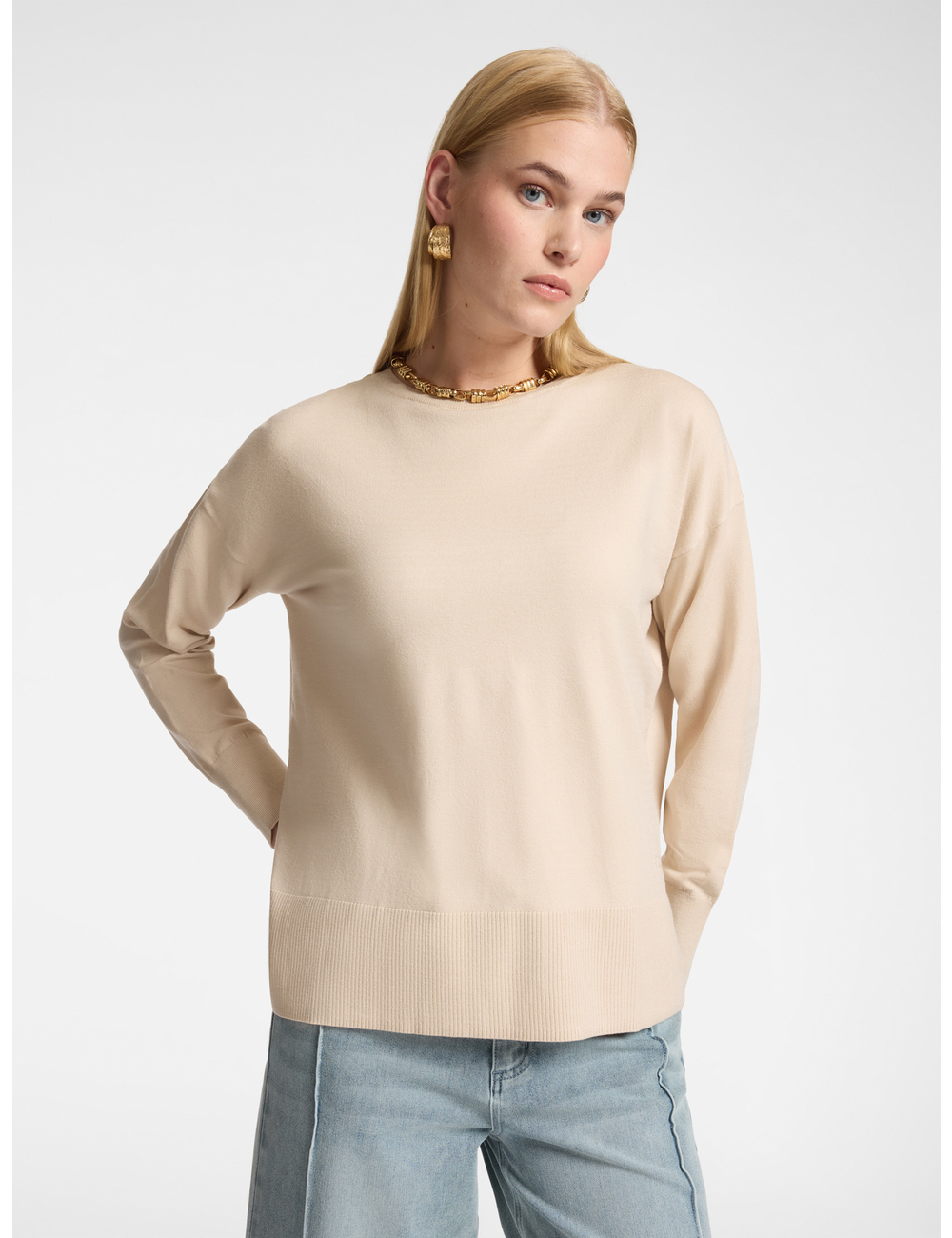 Elena Mirò - Jersey de cuello redondo en viscosa