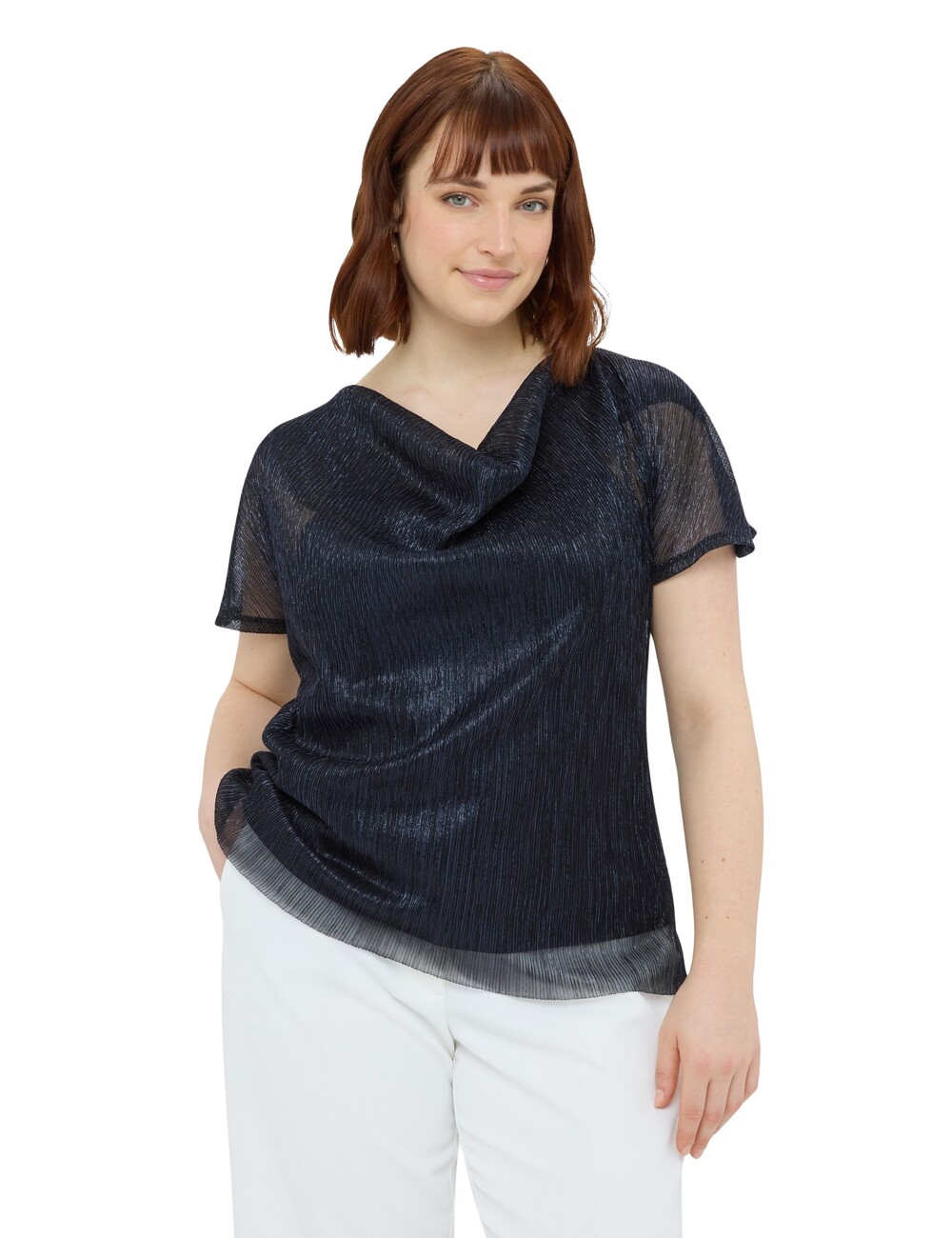 Fiorella Rubino - Camiseta de lúrex con escote suave