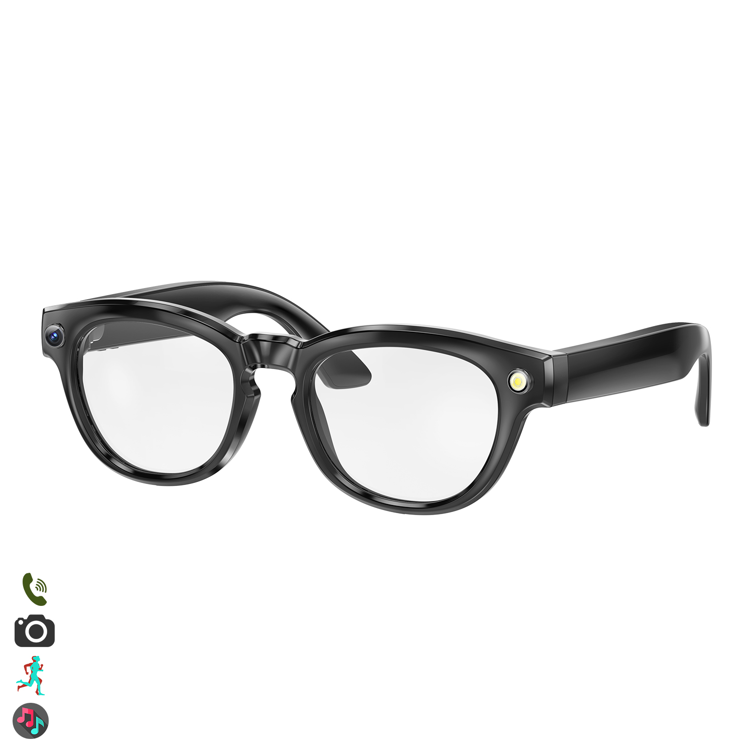 DAM Gafas inteligentes GS380, con cámara, control de música, asistente de voz, cambio de color automático. 15,4x15x4 Cm. Color: Negro