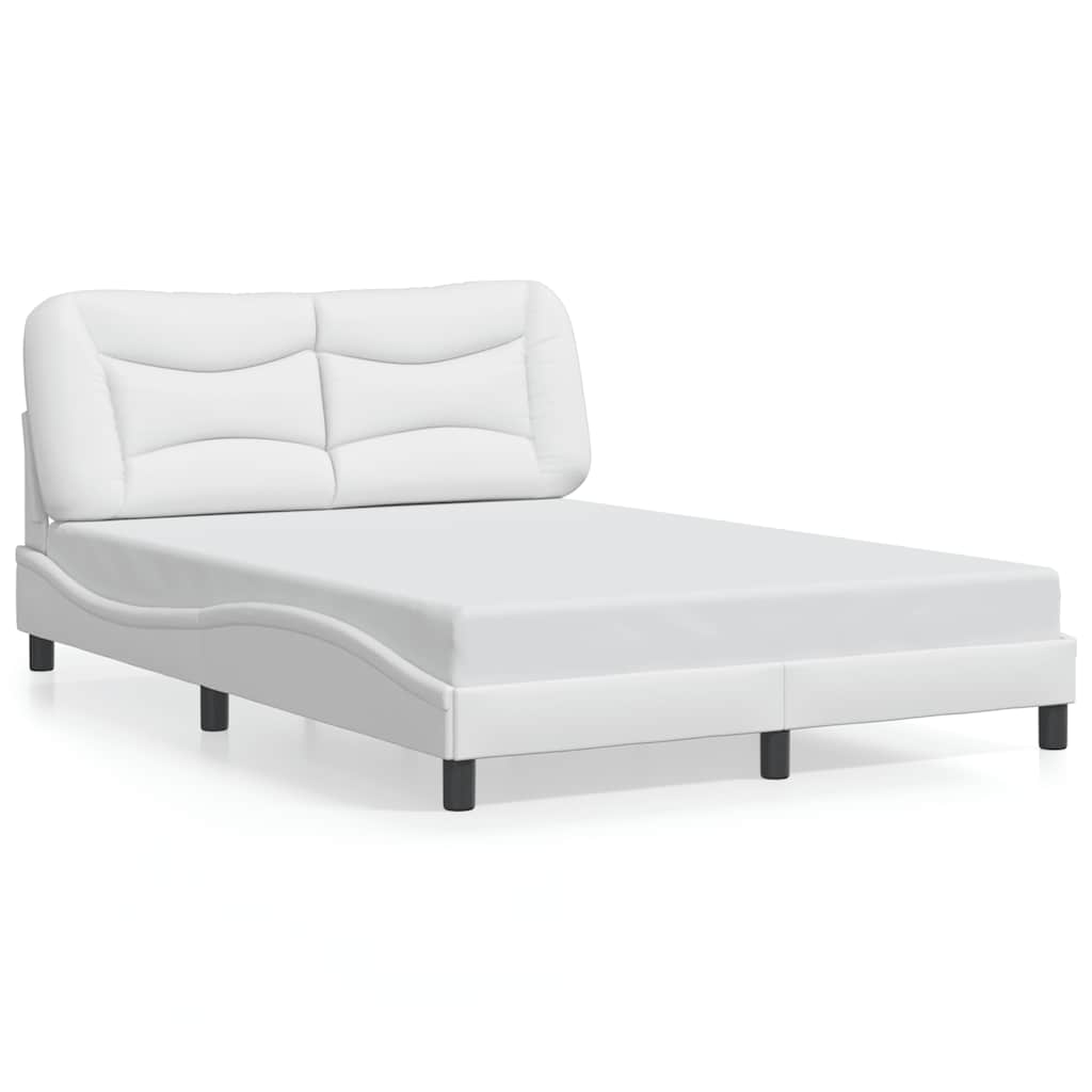 vidaXL Estructura de cama sin colchón Hvar cuero sintético blanco 120x200cm
