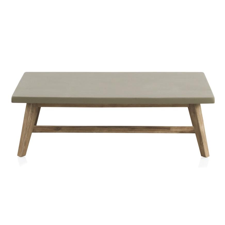 Mesa Centro De Madera De Acacia Y Tapa De Cemento Ligero Coleccion Atesso. El mejor complemento para tu hogar. Fijalo