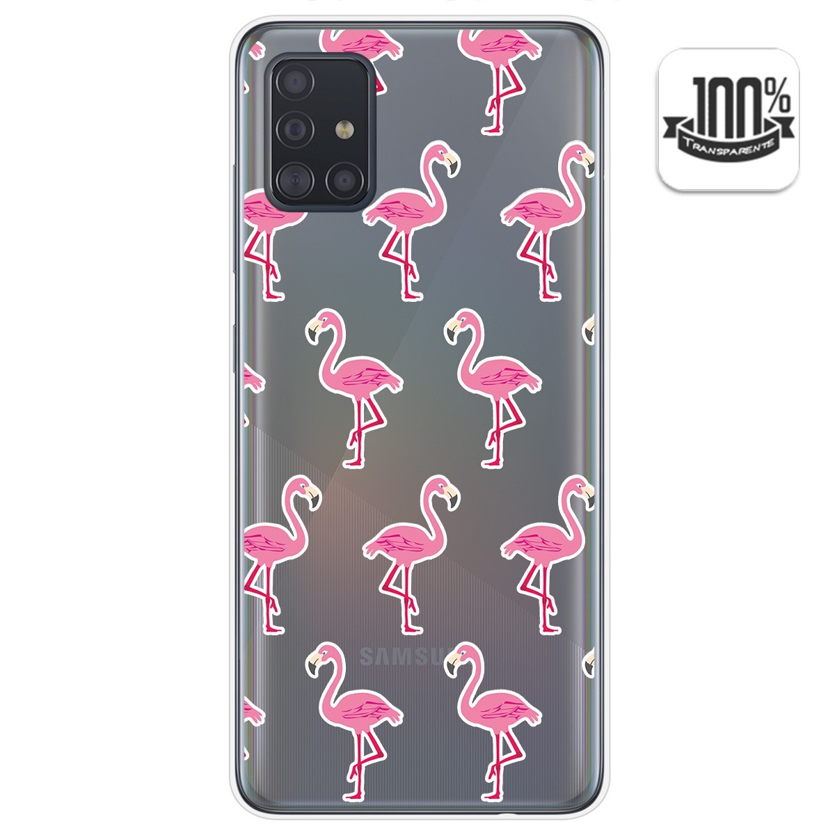 Tumundosmartphone Funda Gel Transparente Samsung Galaxy A51 5G Diseño Flamenco