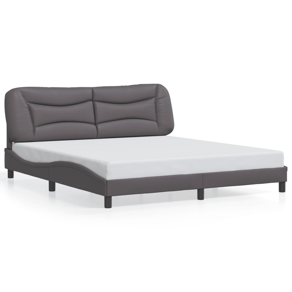 vidaXL Estructura de cama con LED sin colchón Hvar gris 180x200 cm