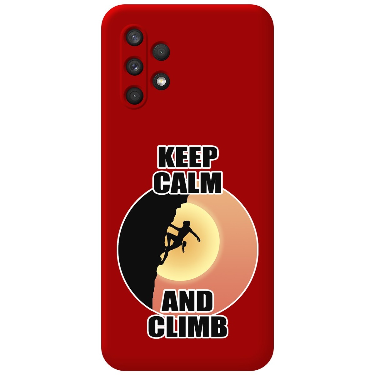 Tumundosmartphone Funda Silicona Líquida Roja para Samsung Galaxy A32 4G diseño Mujer Escalada Dibujos