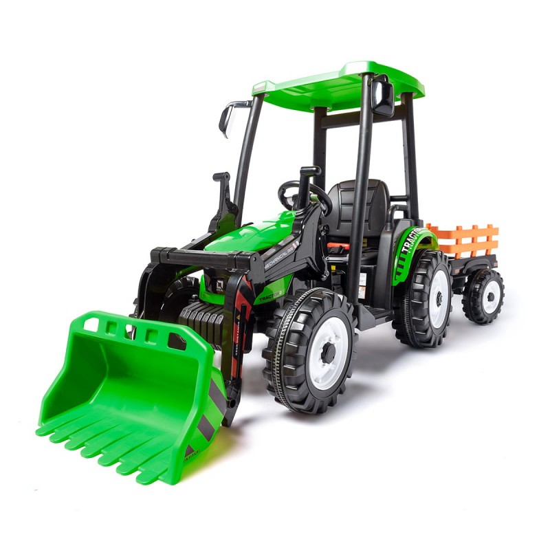 Ataa Cars ATAA Farmer 24v Tractor Eléctrico Infantil con Excavadora y Remolque - Potente Motor 24v