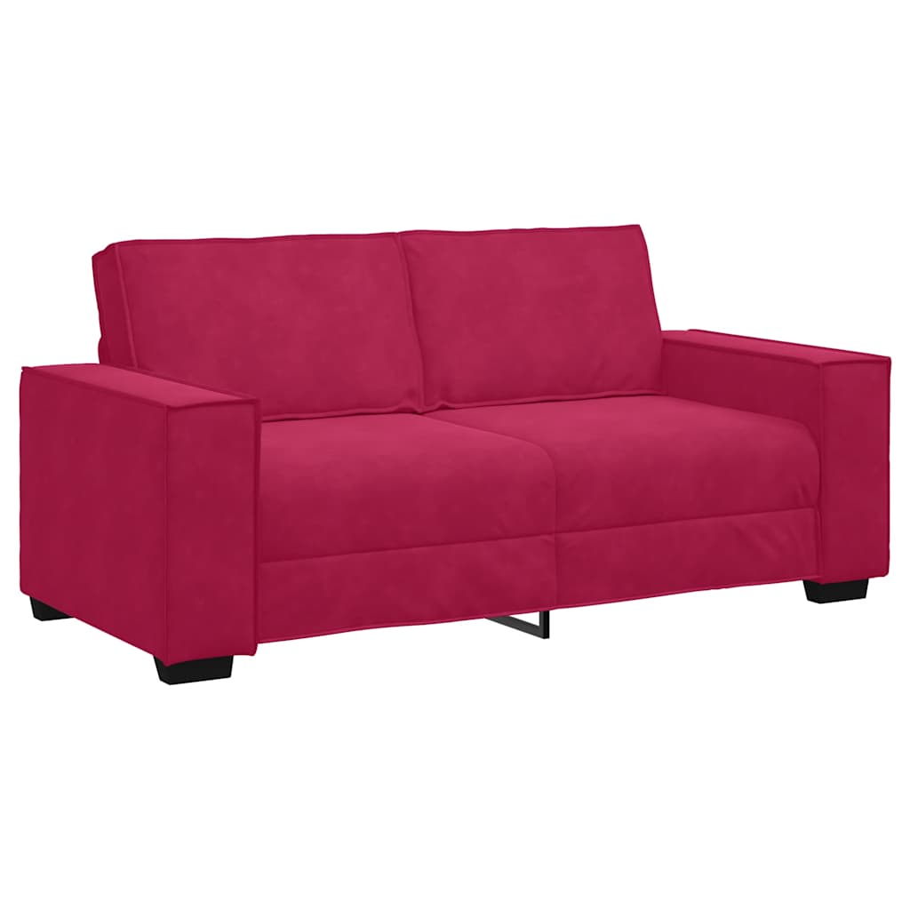 vidaXL Sofá de 2 plazas de terciopelo rojo tinto 180x78x84 cm