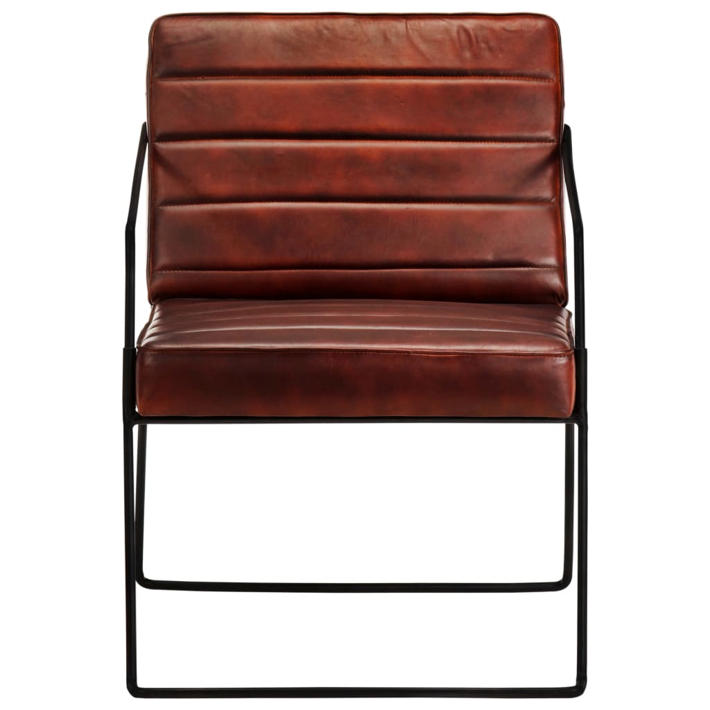 vidaXL Sillón de cuero auténtico Marrón canela, Marrón oscuro, Negro Sillon Dormitorio Sillon Comodos Silla Relax Sillón Sofá
