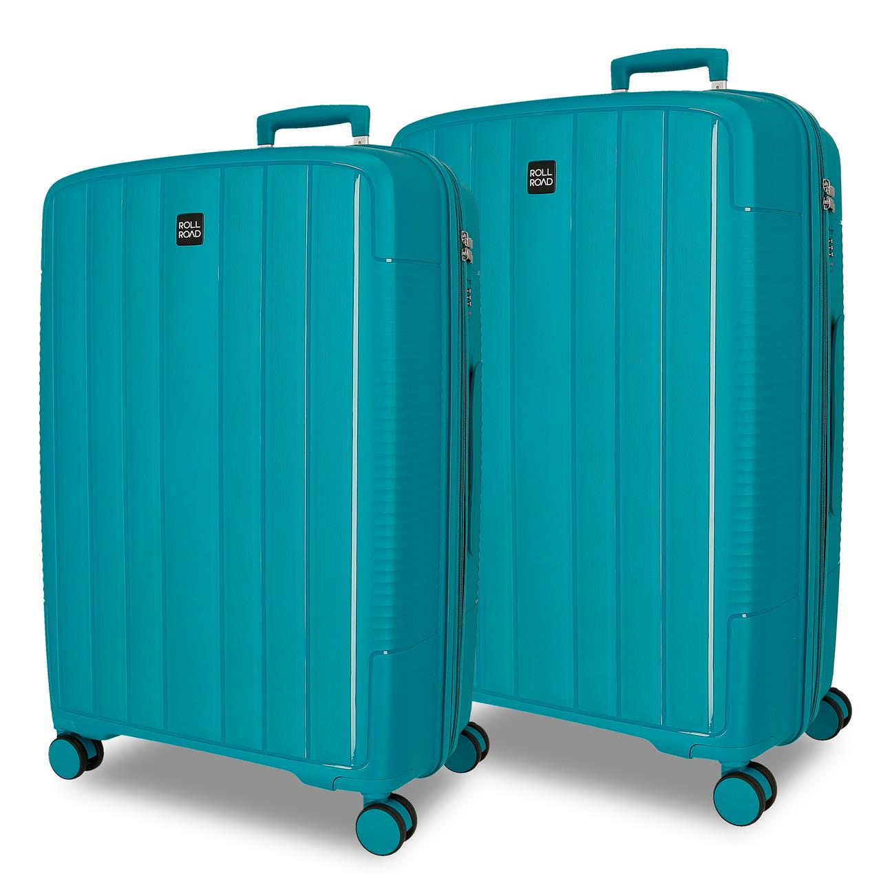 Juego de maletas Roll road Acadia turquesa 48x75x29 cm