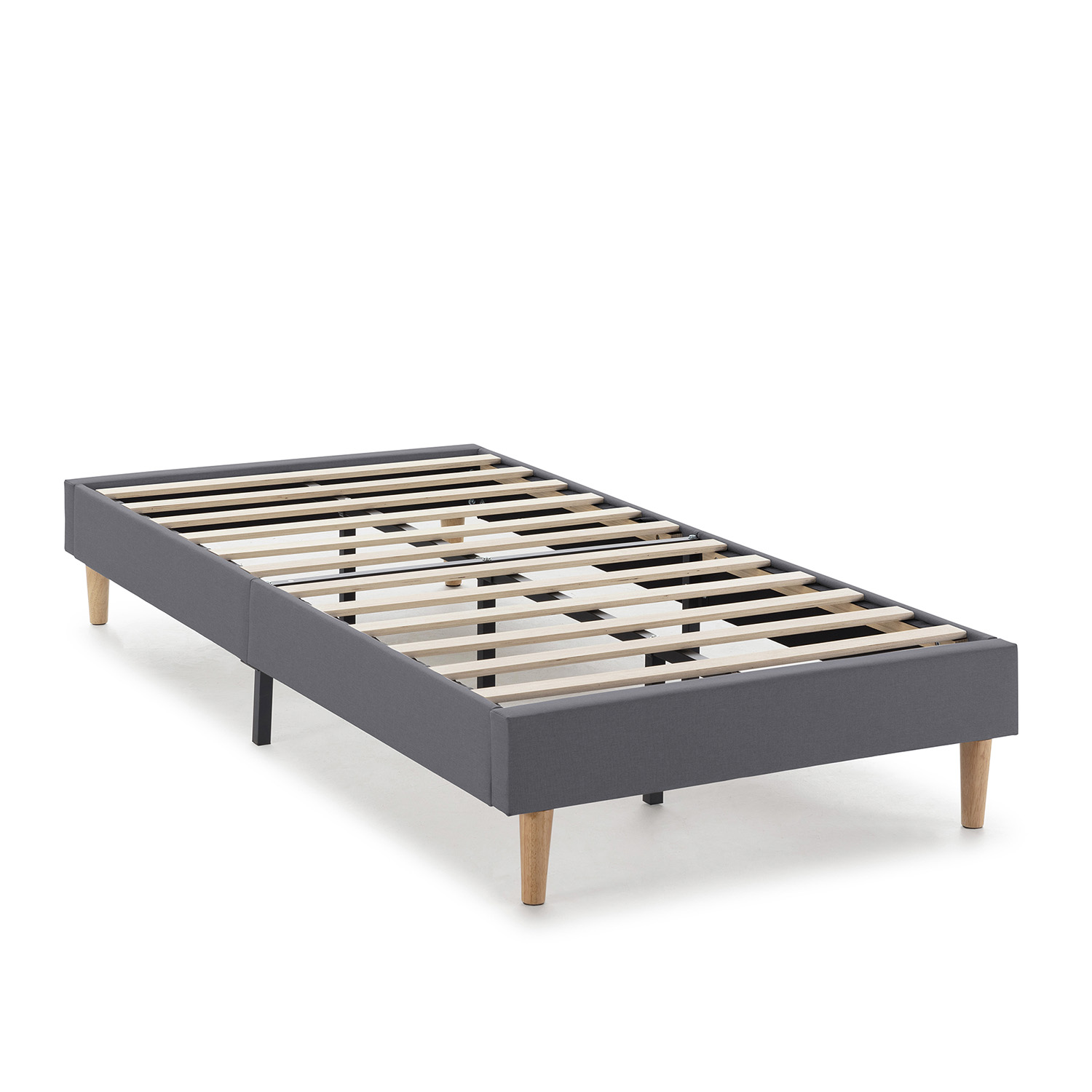 VS Venta-Stock - Base tapizada modelo Aura 90x190cm en color Gris Oscuro