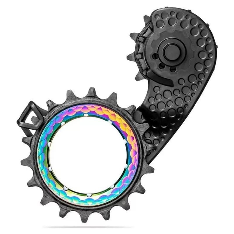 Jaula de desviador trasero Hollowcage A.B. para bicicleta, compatible con Shimano Dura-Ace 9100/9150/9170 y Ultegra 8000/8050, diseño monoplaca aerodinámico con rodamientos cerámicos y poleas silenciadoras, ideal para cassettes hasta 32T