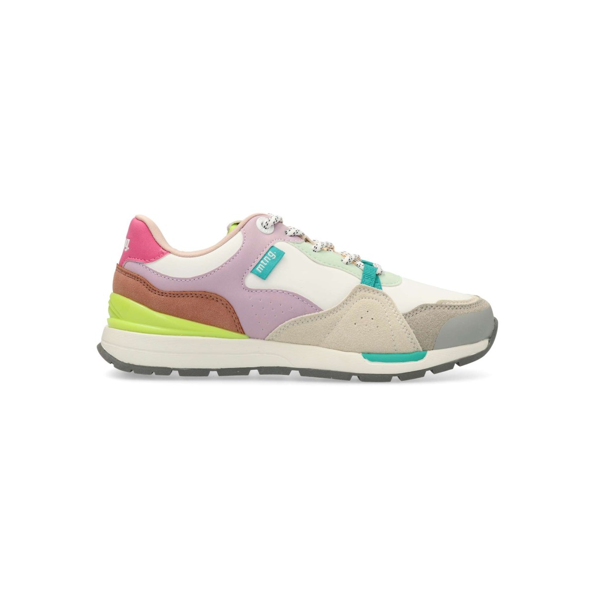 MTNG - Zapatillas sneakers Compact para niñas, veganas y transpirables de piel sintética y textil con suela de goma, diseño colorido y confortable