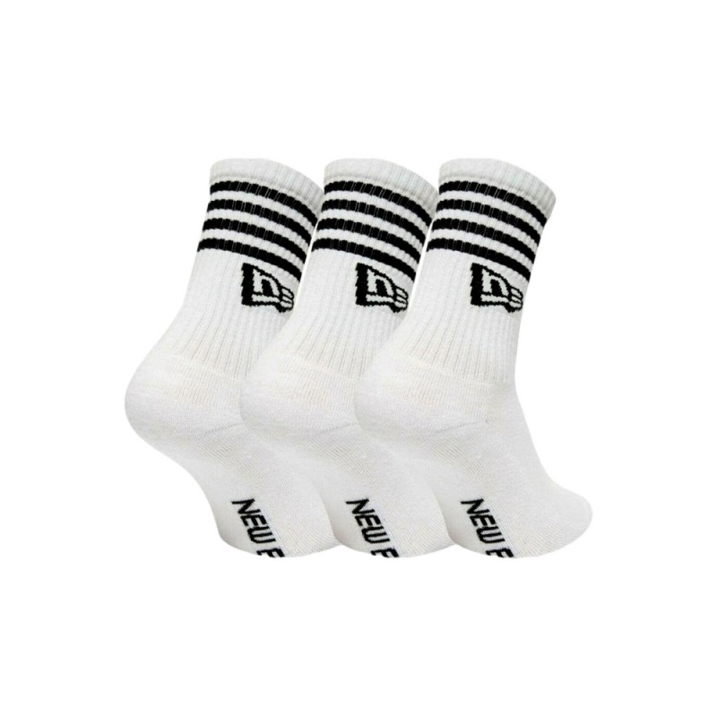 TRIPACK CALCETINES NEW ERA BLANCOS STRIPE CREW SOCKS