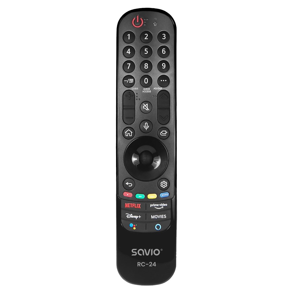 Savio RC-24 mando a distancia IR inalámbrico TV, Universal Botones