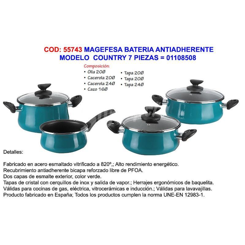 Magefesa bateria 7 piezas country antiadherente 01108508