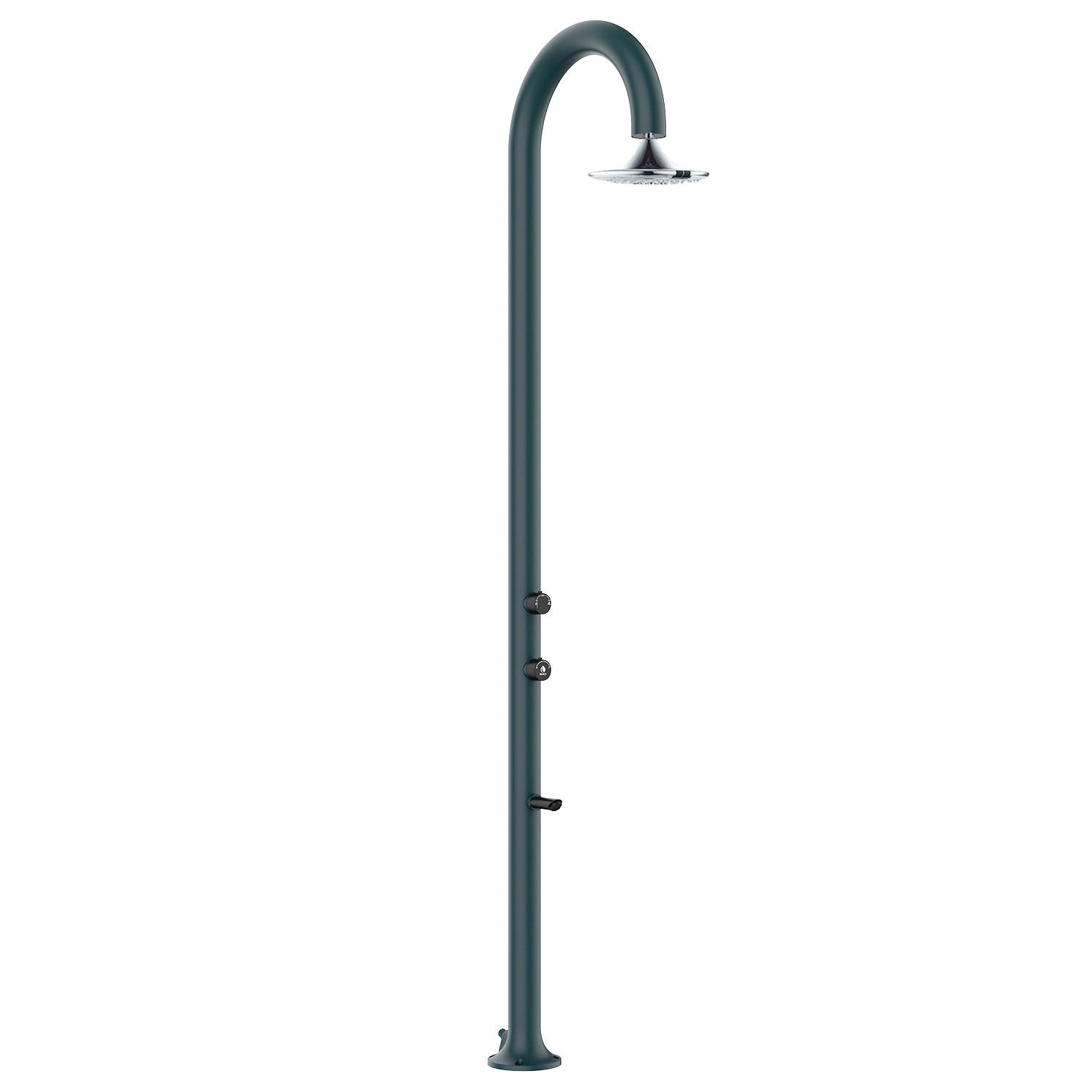 SINED Ducha jardín de aluminio gris con rociador LED de 3 chorros y doble conector puede colocarse en interiorexterior Agua caliente y fría LUNA-ALU-GRIGIA-SENSOR