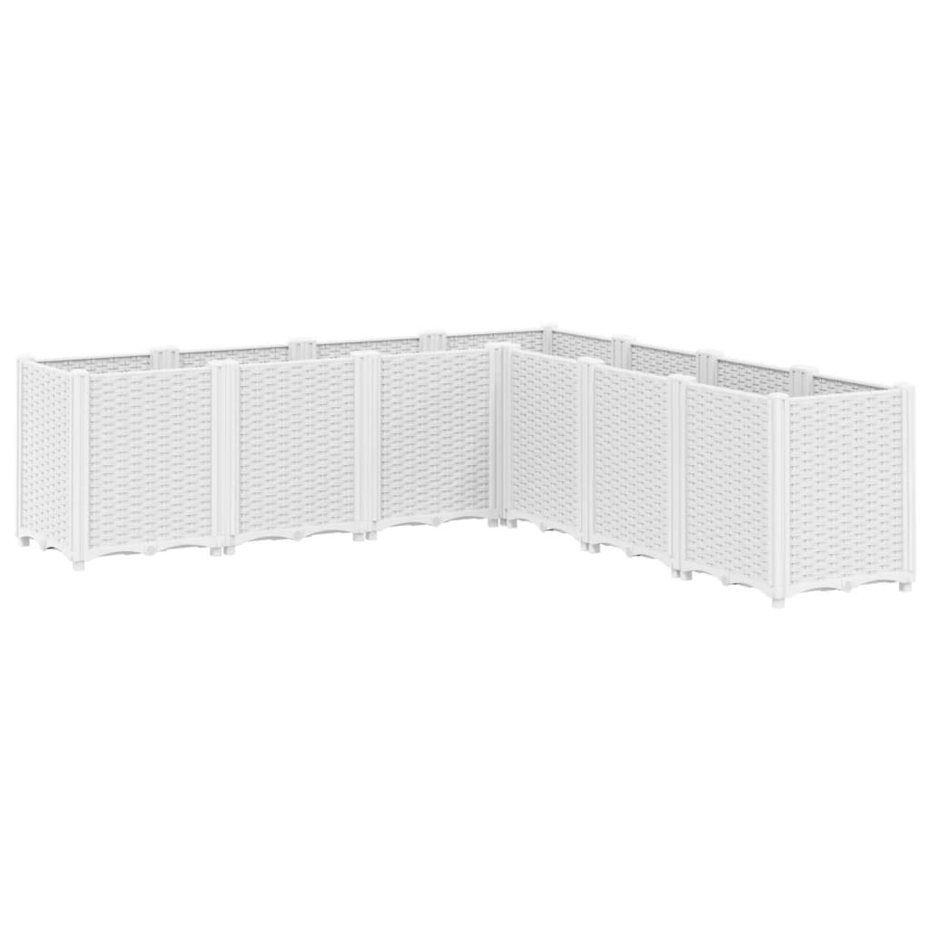 vidaXL Jardinera PP 160x160x53 cm Color Gris,  Gris claro,  Blanco y mas