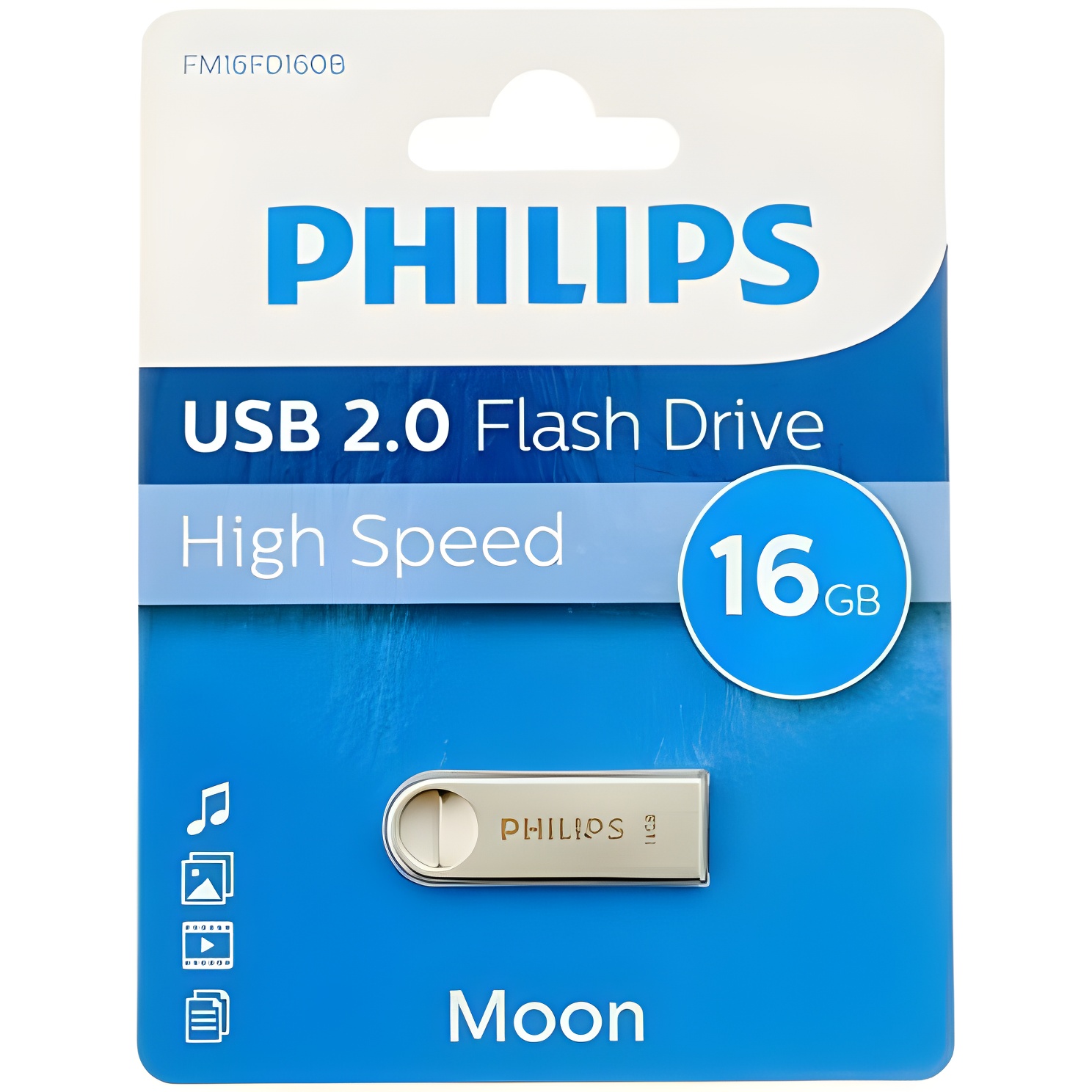 Philips Memoria USB 2.0 16 GB Moon Edition - Diseño Moderno y Fácil de Usar