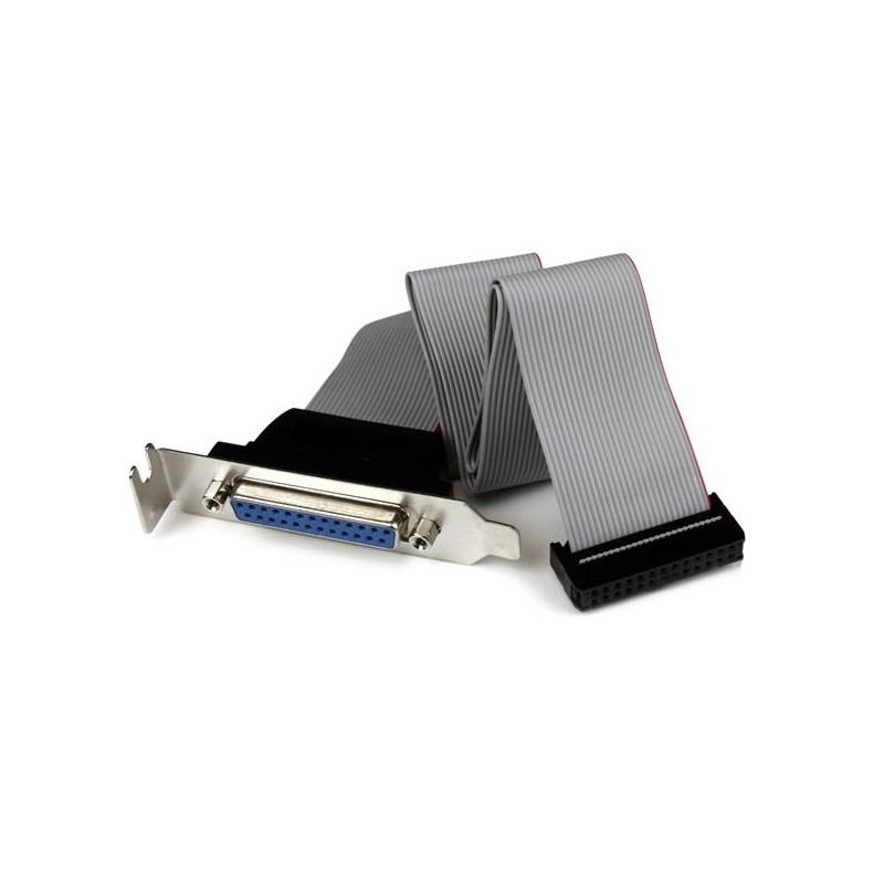 StarTech.com - Adaptador de 40cm Header Cabezal Bracket Paralelo Perfil Bajo DB25 a IDC26 Pines Placa Base PLATE25F16LP