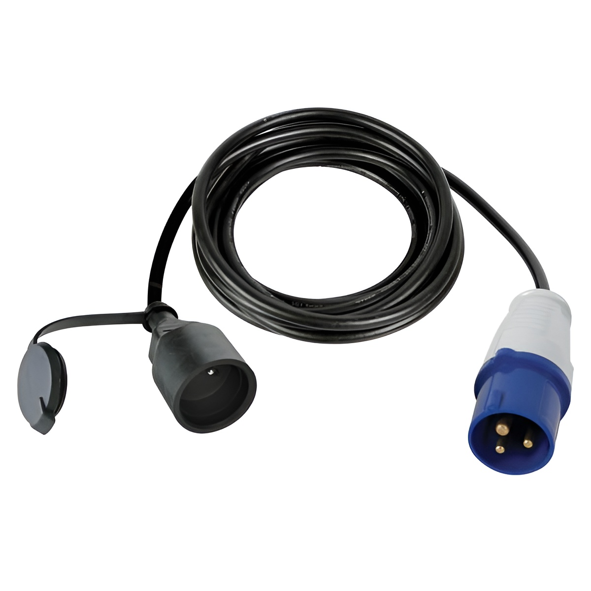 Perel Cable con Enchufe Hembra a Enchufe Macho CEE - 3 M - Toma de Tierra Lateral | Alta Calidad