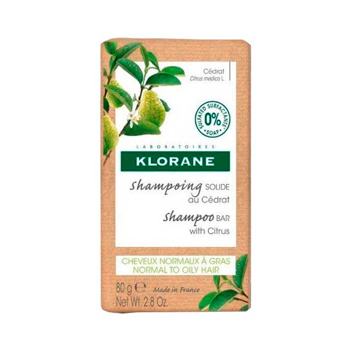 Klorane Champú Sólido Cidra 80G - Purifica y Energiza el Cabello