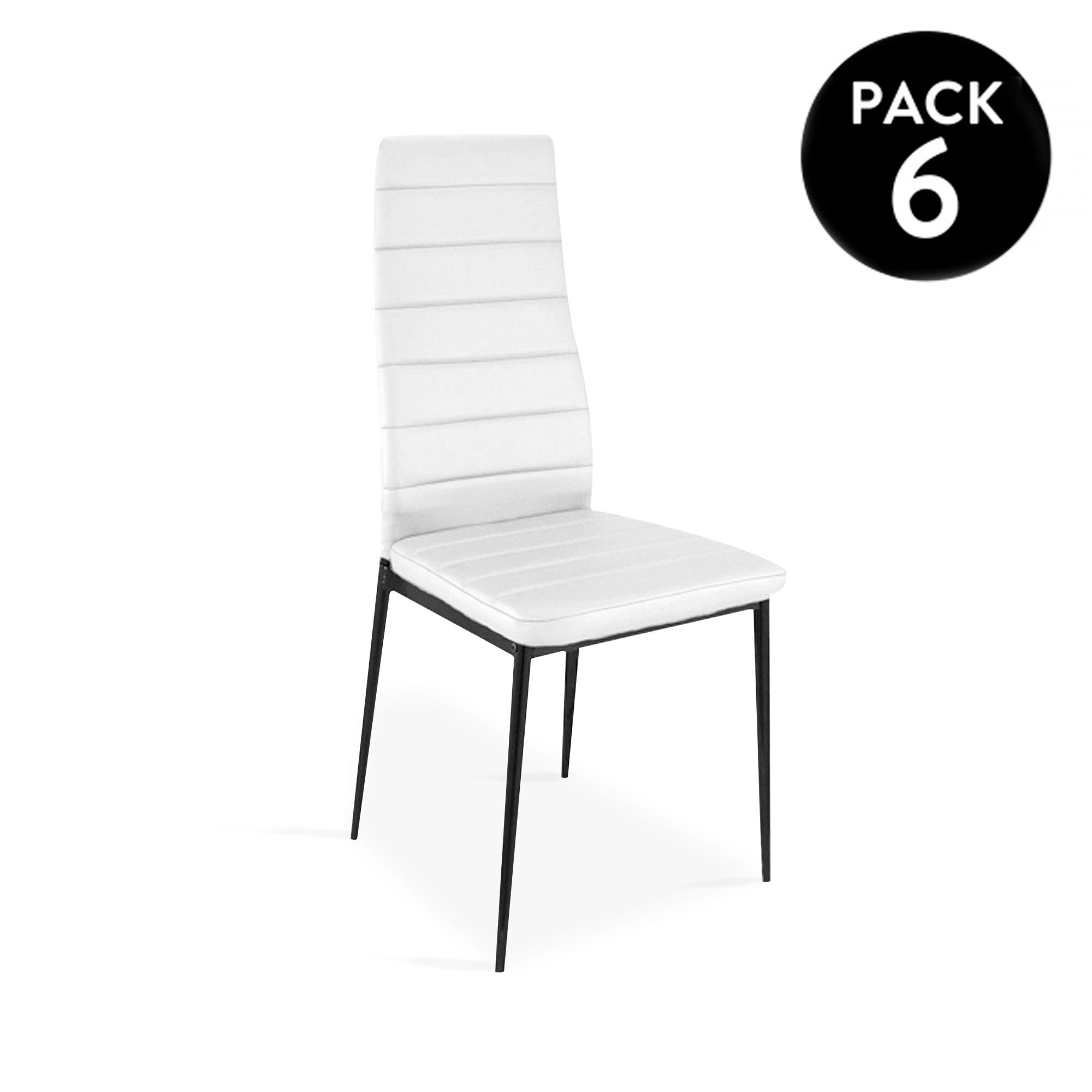 duehome - Pack 6 sillas de comedor símil piel Emi