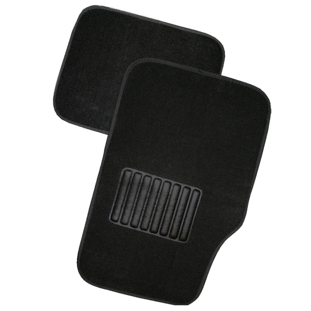 KRAWEHL - Juego de 4 Alfombras Pekín - de Moqueta - para Coches - Alfombrillas Delanteras y Traseras - Flexibles - Perfil Anatómico - Reverso Antideslizante - Color Negro