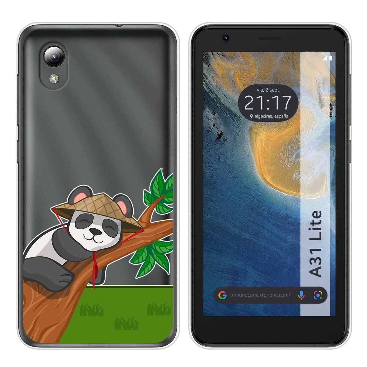Funda Silicona Transparente para ZTE Blade A31 Lite diseño Panda Dibujos