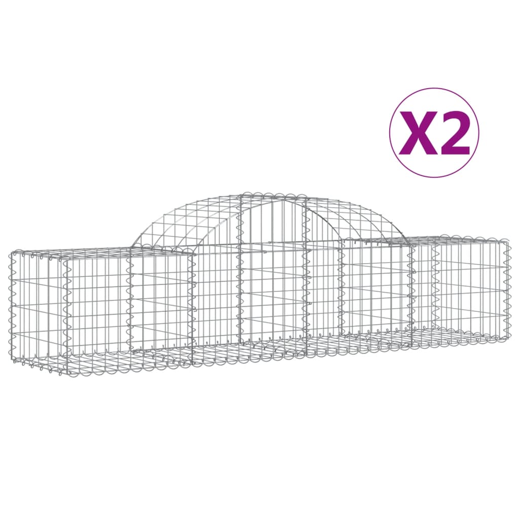 Vidaxl Cestas Gaviones Hierro Arco 200x30x40/60cm