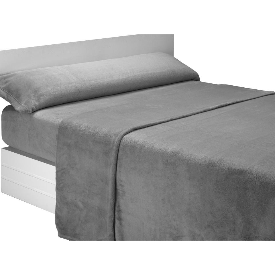 SABANALIA - Juego de sábana liso de coralina - Máximo confort y protección contra el frío - 240 grs/m² - 100 % Microfibra de Poliéster