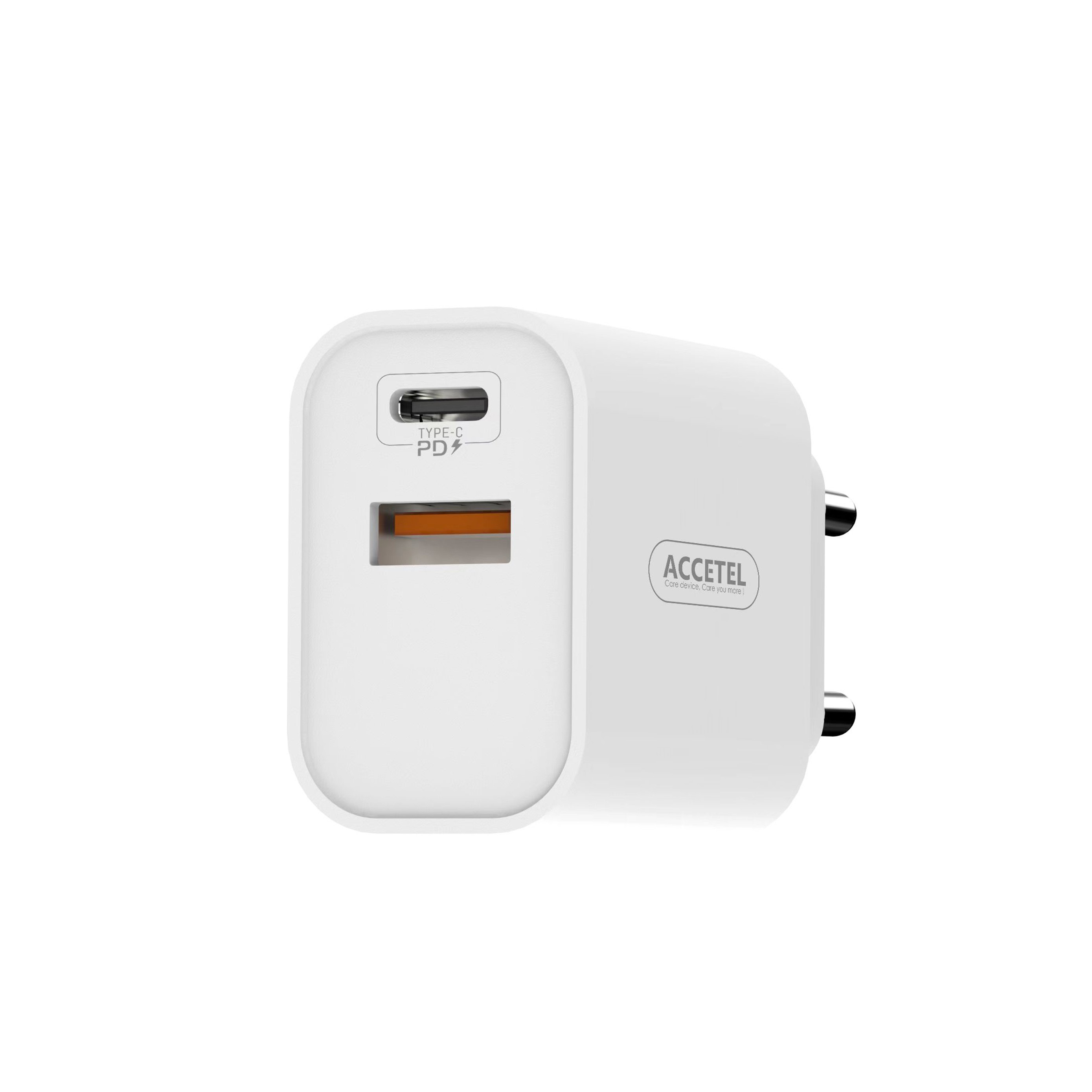 Cargador Pared Carga Rápida USB-A + USB-C QC3.0/PD 30W AC932W