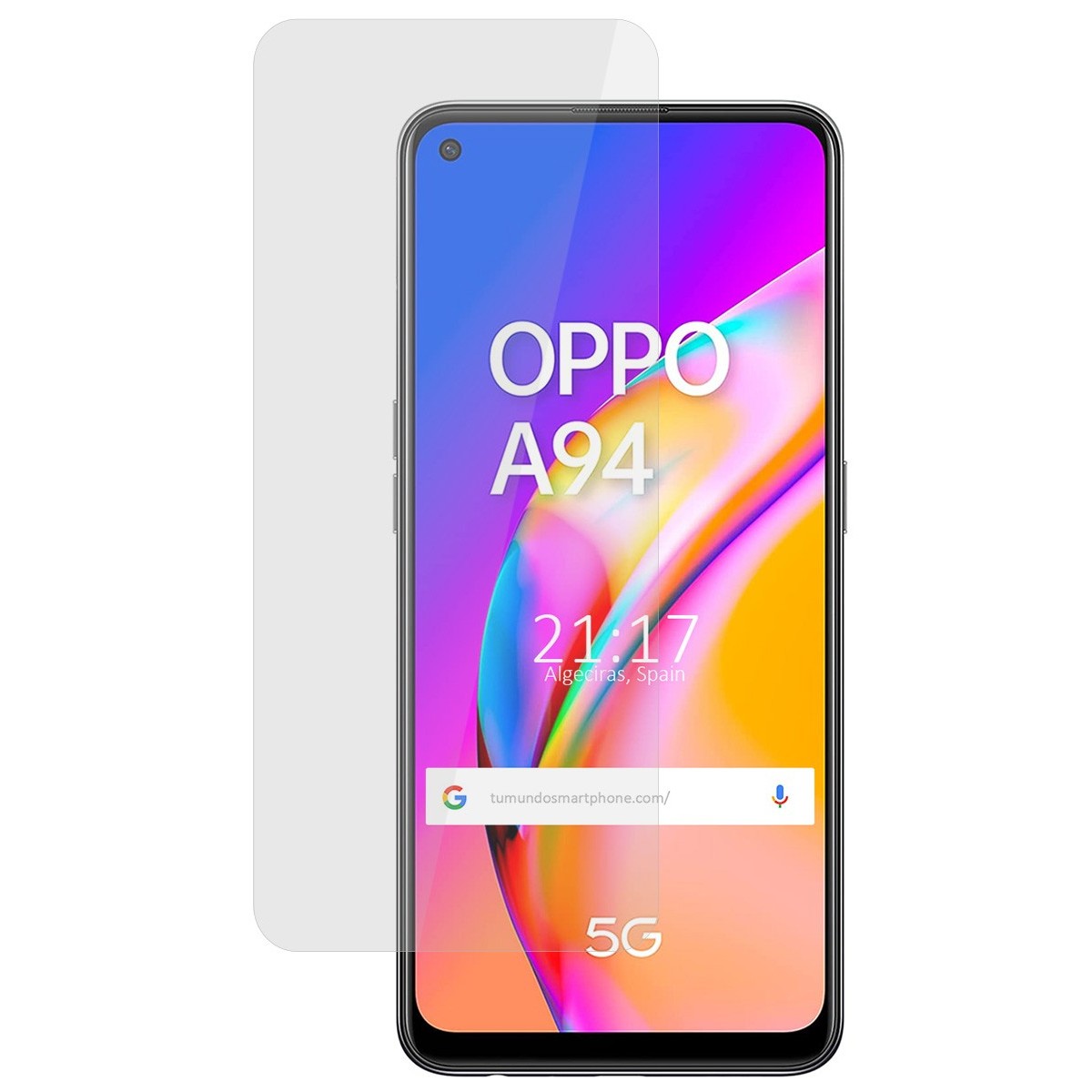Tumundosmartphone Protector Cristal Templado para Oppo A94 5G Vidrio