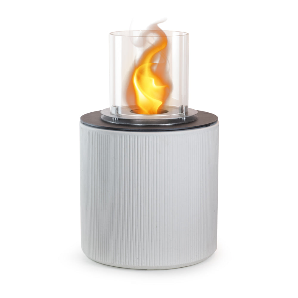 Chimenea de bioetanol brasero de suelo para jardín para interior y exterior MODIGLIANI Blanco Perla d.36 x h56