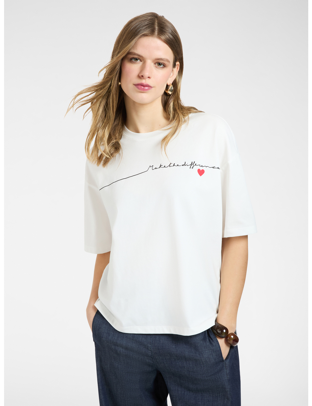 Elena Mirò - Camiseta de algodón con estampado