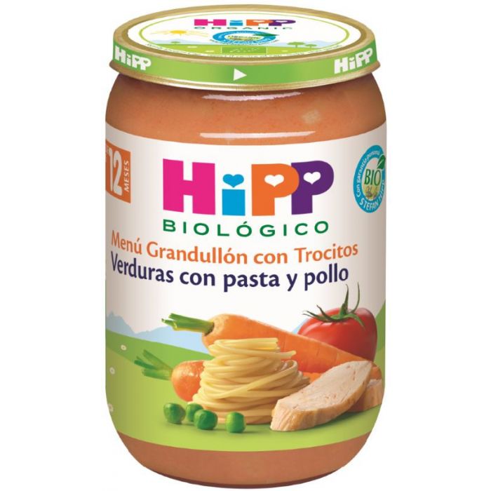 Hipp - Hipp - Leche de fórmula y comida de bebé - Tarrito de Verduras con Pasta y Pollo +12 Meses
