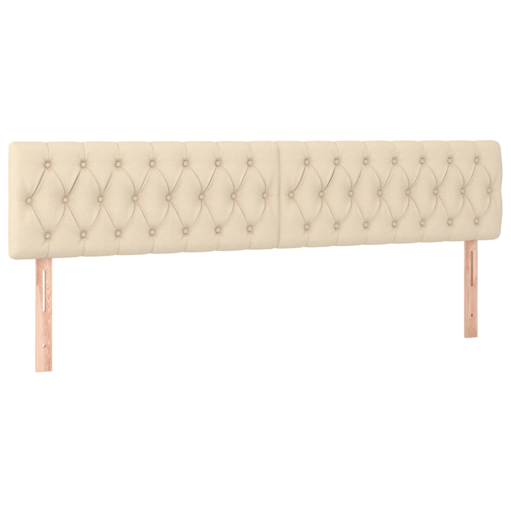 vidaXL Cabeceros tela crema 200x7x78/88 cm
