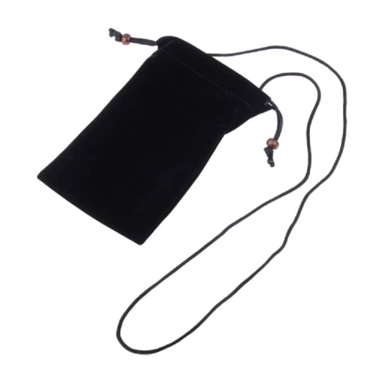 Funda para SAMSUNG GALAXY S23+ PLUS (2023) con Colgante de Cuello y Cierre por Lazo Tela Paño Suave - Negra