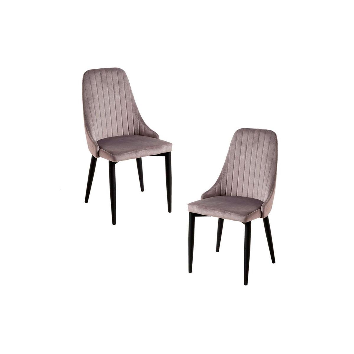 Regalos Miguel - Packs Sillas Comedor - Pack 2 Sillas Kan Terciopelo - Gris