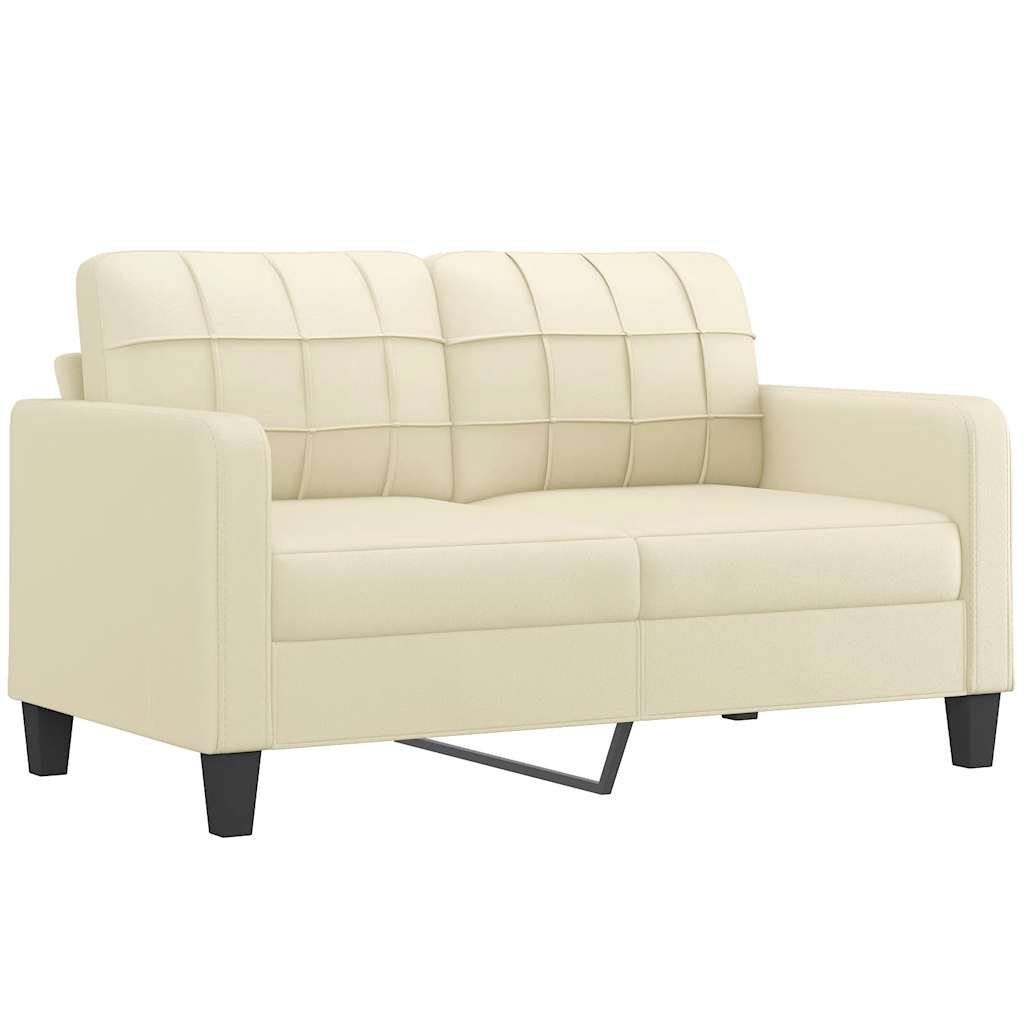vidaXL Sofá de 2 plazas de cuero sintético color crema 140 cm