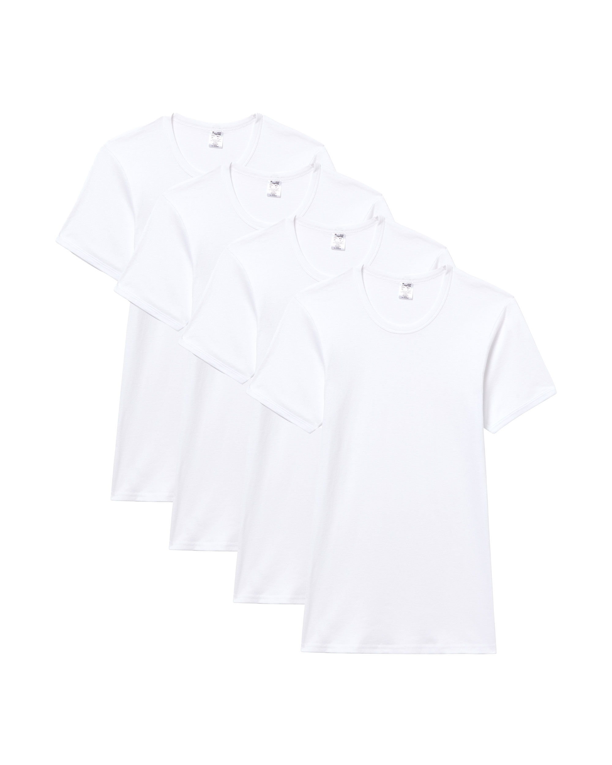 Abanderado Pack de 4 camisetas interiores de hombre en blanco de manga corta